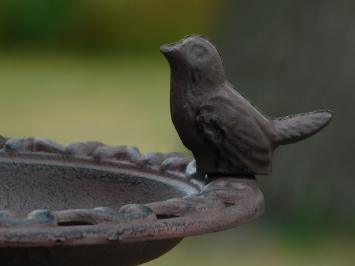 Elegantes Vogelbad aus Gusseisen auf Sockel – Vintage-Braun – ca. 40 cm hoch