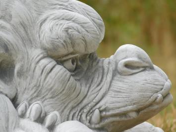 Gargoyle XL – Massiver Stein – 42 cm breit – Gartenstatue