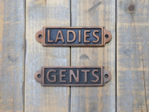 Ladies en Gents - deurbordjes - set van 2  - ijzer