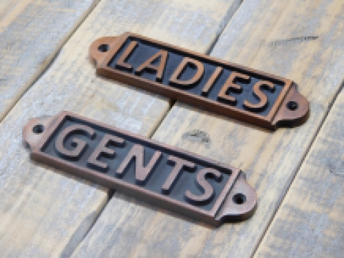 Ladies en Gents - deurbordjes - set van 2  - ijzer