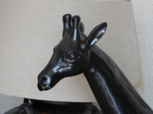 Dekorative Giraffe - schwarz - Polystone