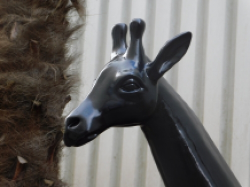 Dekorative Giraffe - schwarz - Polystone