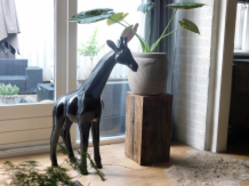 Dekorative Giraffe - schwarz - Polystone