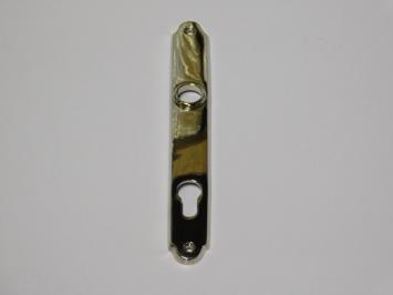Schmale Türplatte – PZ 92 – Hochglanzvernickeltes Messing