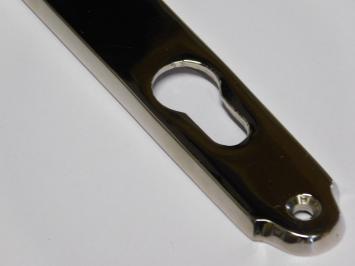 Schmale Türplatte – PZ 92 – Hochglanzvernickeltes Messing