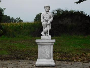 Statue Golfer auf Sockel – 78 cm – Stein