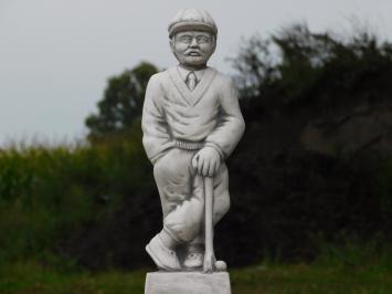 Statue Golfer auf Sockel – 78 cm – Stein