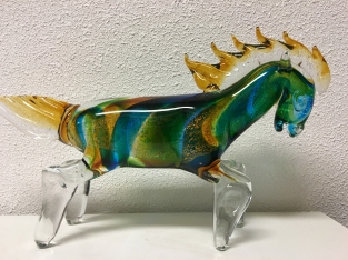 Glasgeblazen paard, vol in kleur, prachtig ontwerp.