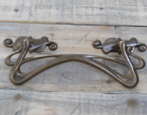 Patina Trekhendel, Art Nouveau handgreep voor de voordeur, messing levering