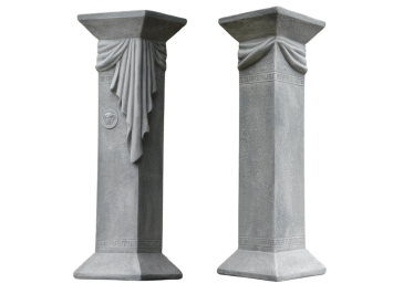 Griekse Sokkel Medusa Draperie - 100 cm - Stenen Zuil