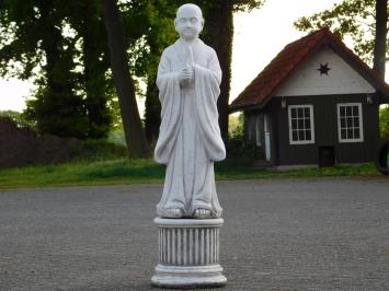 Groetende Monnik op Sokkel - Volledig Steen