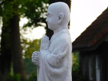 Groetende Monnik op Sokkel - Volledig Steen
