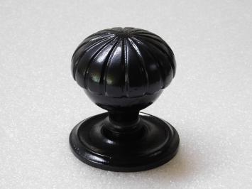 Grote Deurknop met Rozet - Zwart - Gietijzer - Vaste Knop