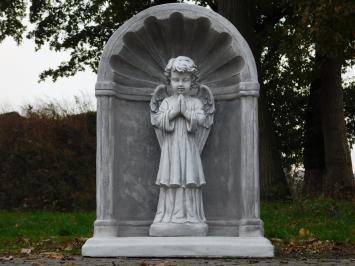 Große klassische Gebetskapelle mit betendem Engel – ca. 95 x 70 cm – Stein