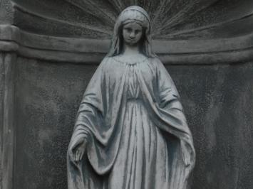 Große klassische Gebetskapelle mit Marienstatue – ca. 95 x 70 cm – Stein