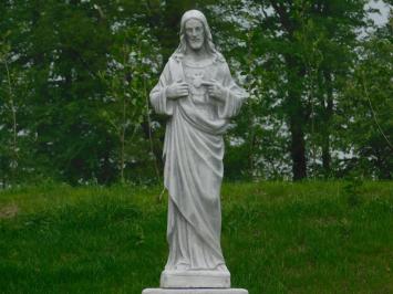 Herz-Jesu-Statue auf Sockel - massiver Stein