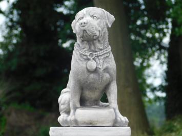 Hond op Sokkel - 68 cm - Steen