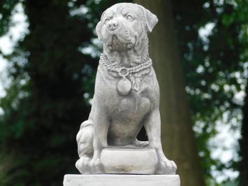 Hond op Sokkel - 68 cm - Steen