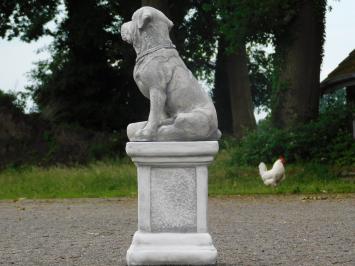 Hond op Sokkel - 68 cm - Steen