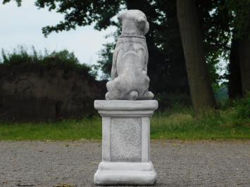 Hond op Sokkel - 68 cm - Steen