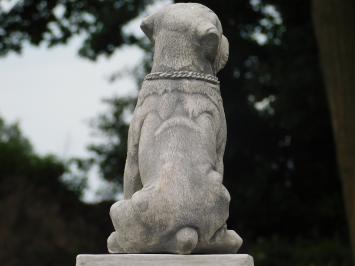 Hond op Sokkel - 68 cm - Steen