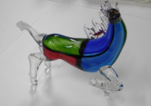 Glasgeblazen Murano style paard, vol in kleur, prachtig ontwerp. LAATSTE!!