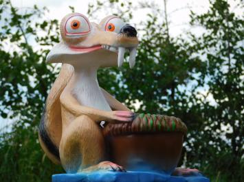 Scrat – Dekorative Figur mit Blumenkasten – 40 cm – Polystone