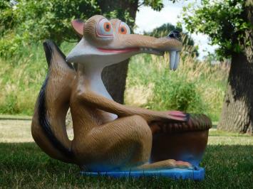 Scrat – Dekorative Figur mit Blumenkasten – 40 cm – Polystone