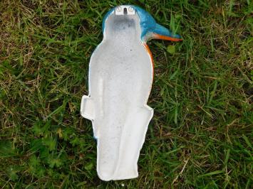 Eisvogel in Farbe - 27 cm - Gusseisen - Wanddekoration