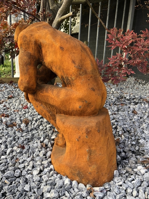 Skulptur - Gusseisenstatue, der Denker, große Statue!