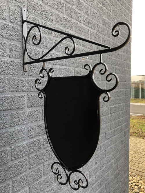 Winkelnaambord,reclamebord, naamschild, giek, ijzer-zwart