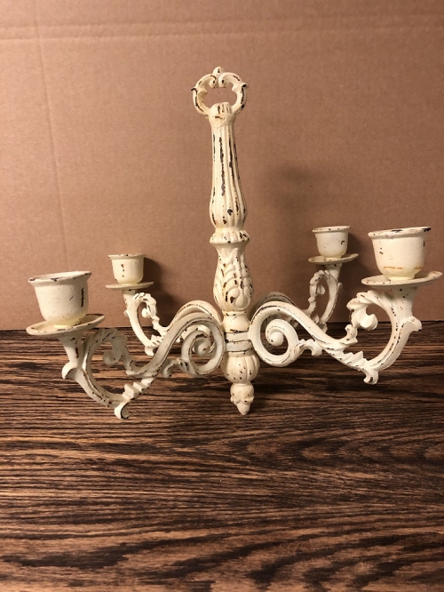 Hangkandelaar Smeedijzer - Old White