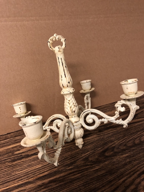 Hangkandelaar Smeedijzer - Old White