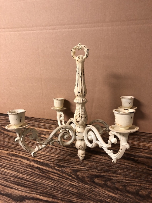Hangkandelaar Smeedijzer - Old White