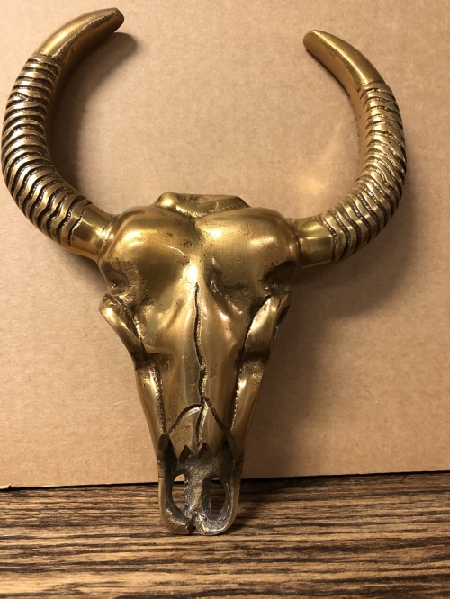 Schädel in Bronzefarbe, klein, sehr schön