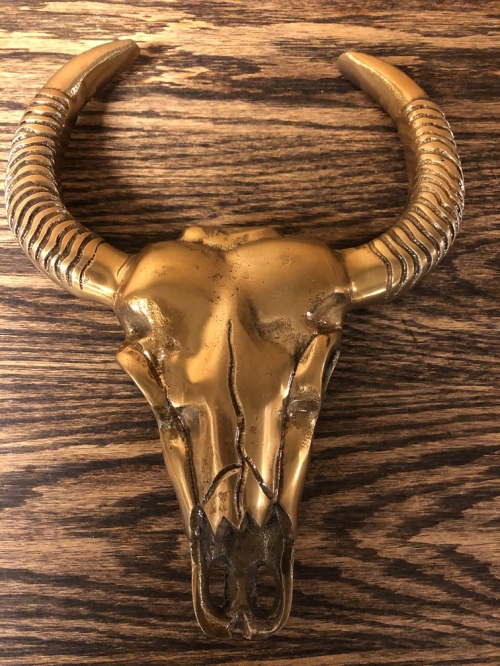 Schädel in Bronzefarbe, klein, sehr schön