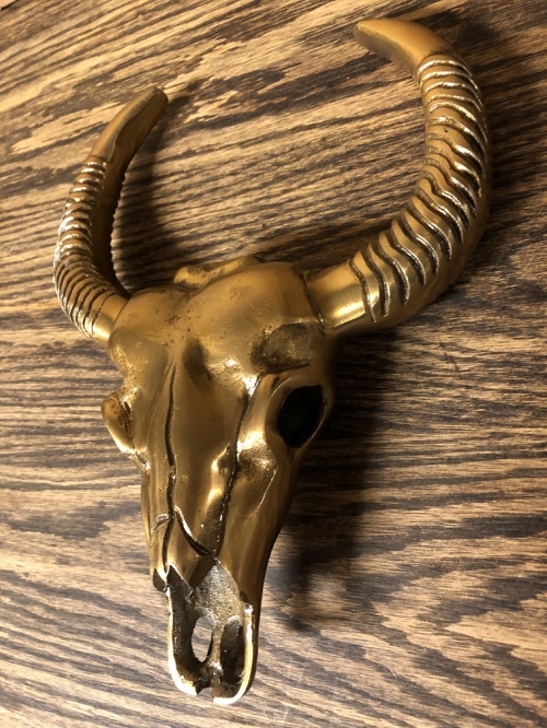 Schädel in Bronzefarbe, klein, sehr schön