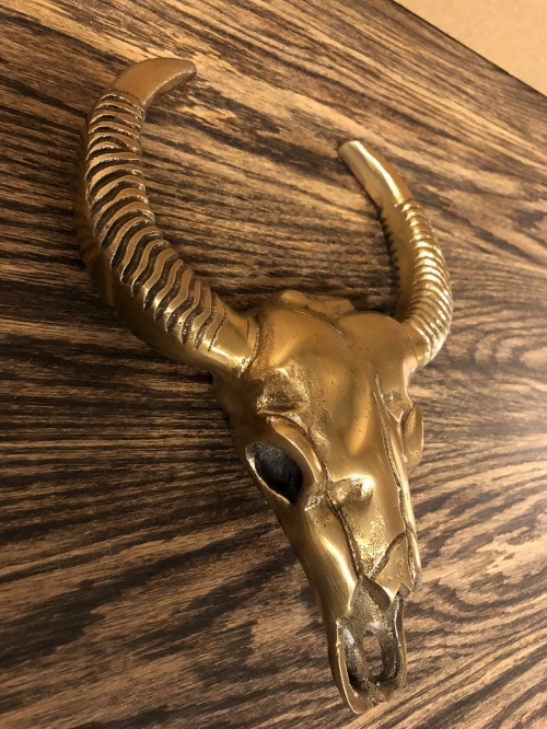 Schädel in Bronzefarbe, klein, sehr schön