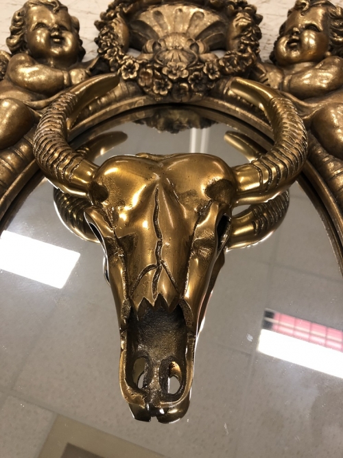 Schädel in Bronzefarbe, klein, sehr schön
