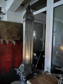 Grote Metalen Lantaarn met Glas | Staand of Hangend | Bijzondere Uitstraling | 110 cm hoog