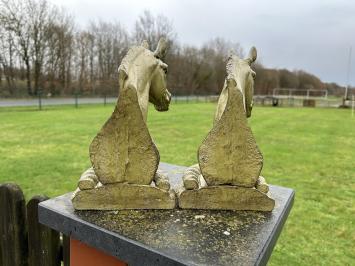 Statue Pferd - olivgrün - Eisen massiv