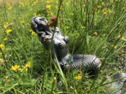 Schöne Meerjungfrau Gusseisen Bronze-Messing-Statue