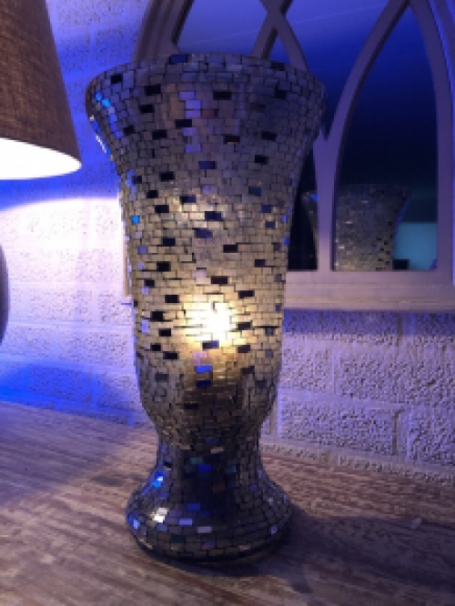 Vase Windlicht, Schornstein moz chrystal, mit gespiegeltem Disco-Effekt