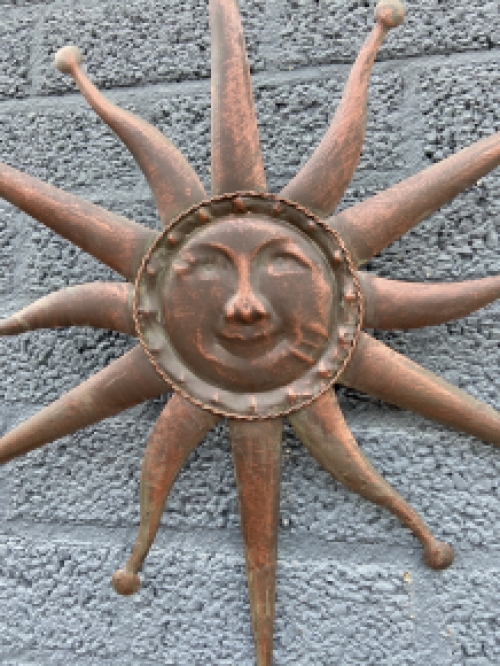 Wandschmuck Sonne Kupfer, Metall