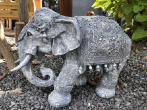 Elefant Indien, Dekoration, Kultur, Asien, Statue, Vintage, traditionell, Polystone grau