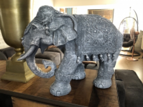 Olifant India, decoratie, cultuur, Azië, standbeeld, vintage, traditioneel, polystone grijs.