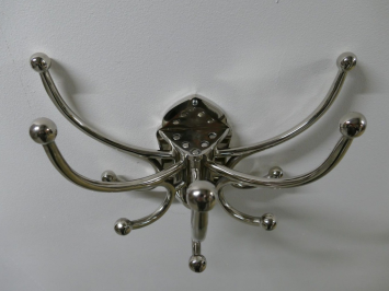 Garderobenständer mit verschiebbaren Haken – vernickeltes Aluminium – 5 Doppelhaken