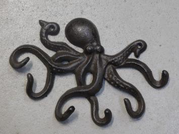 Kleiderständer Octopus - 6 Haken - Gusseisen - dunkelbraun