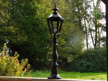 Klassieke Sokkelpaal met Franse Lelie - 53 cm - Zwart - Alu