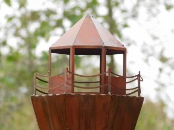Klassieke Metalen Vuurtoren XL - 130 cm - Roestlook - Decoratie voor Tuin & Interieur